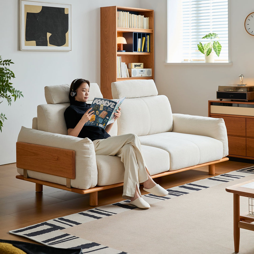 Scandinavian Mixed Weave Fabric 2 Seater Sofa BESSEN