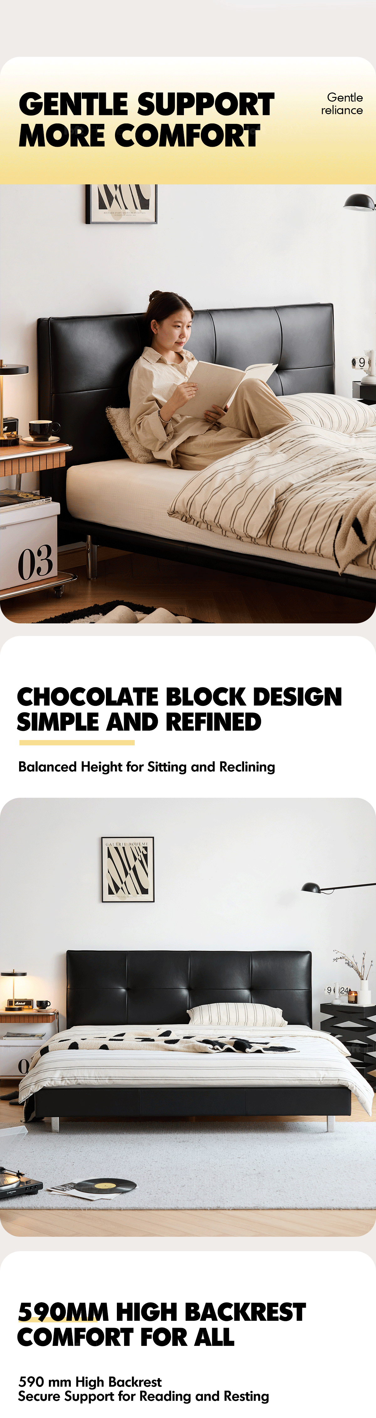Bauhaus Genuine Leather Bed SKILLFUL More Details and Instruction_3