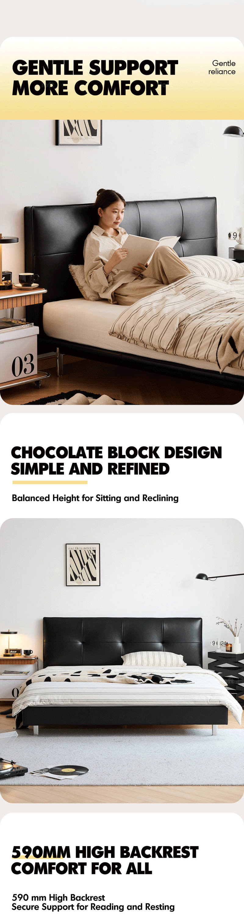 Bauhaus Genuine Leather Bed SKILLFUL More Details and Instruction_3