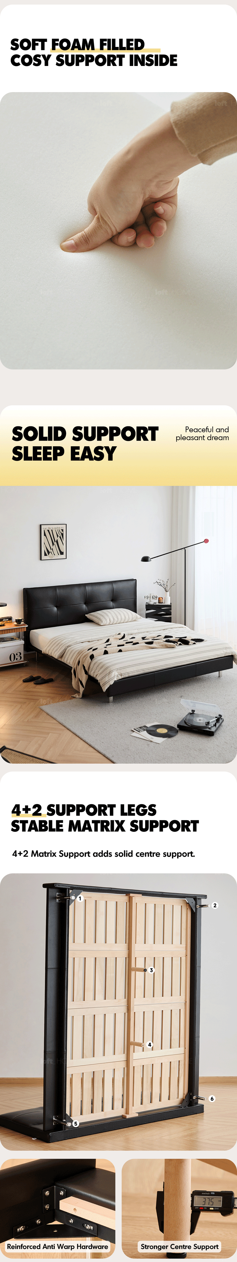 Bauhaus Genuine Leather Bed SKILLFUL More Details and Instruction_9