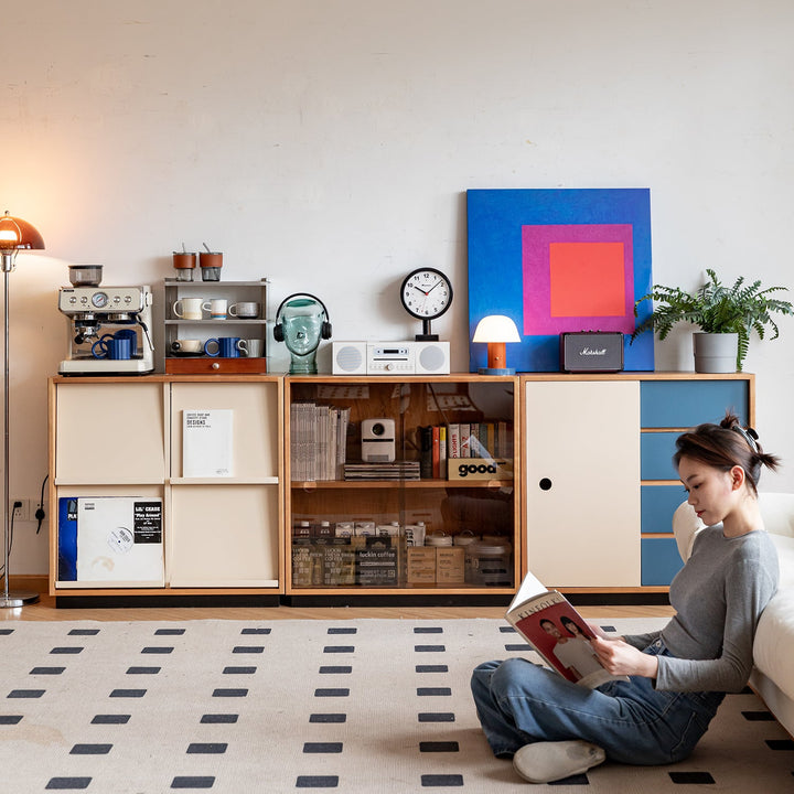 Scandinavian Cherry Wood Modular Cabinet TIME