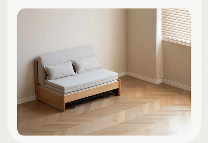 Scandinavian Beech Wood Cotton Fabric Recliner 2 Seater Sofa Bed FLEX