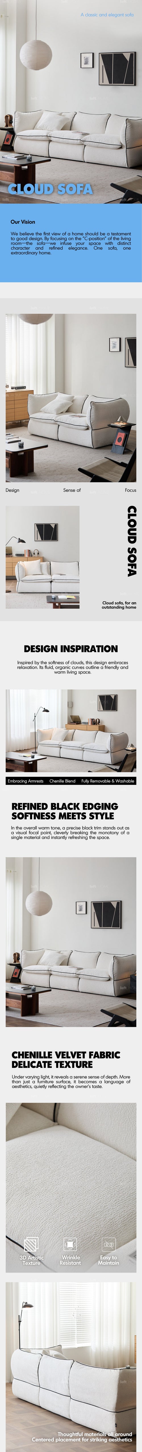 Minimalist Chenille Velvet Fabric Ottoman CLOUD Good to Know Preview-1