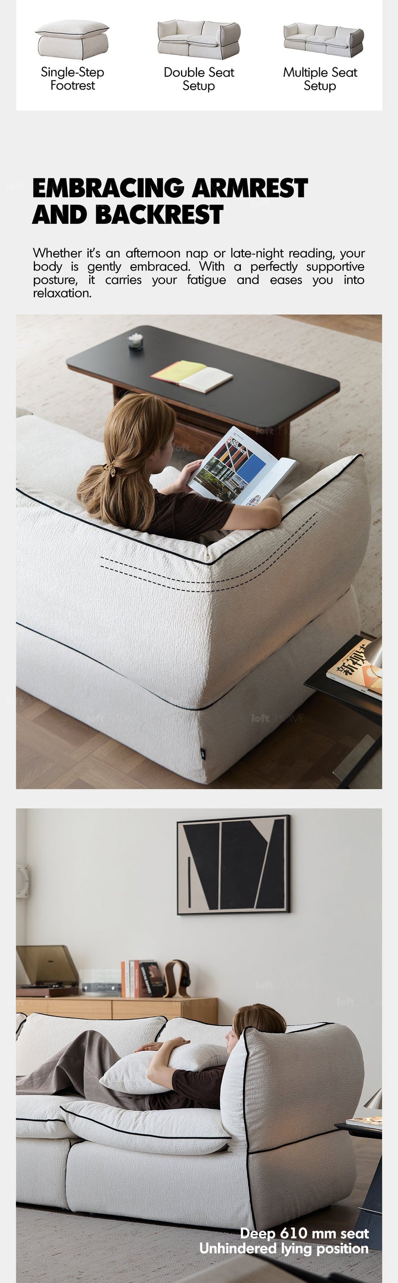 Minimalist Chenille Velvet Fabric Ottoman CLOUD More Details and Instruction_4