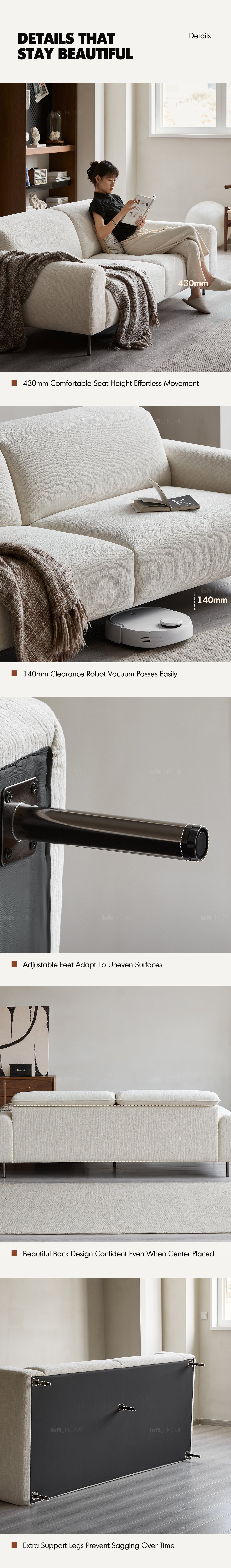 Minimalist Chenille Velvet Fabric 2 Seater Sofa DRIFT More Details and Instruction_15