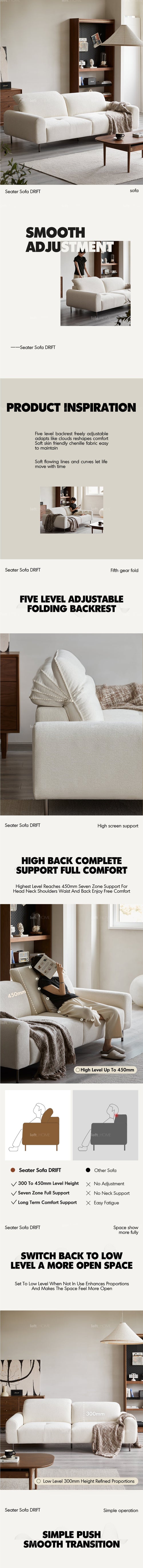 Minimalist Chenille Velvet Fabric 2 Seater Sofa DRIFT Good to Know Preview-1
