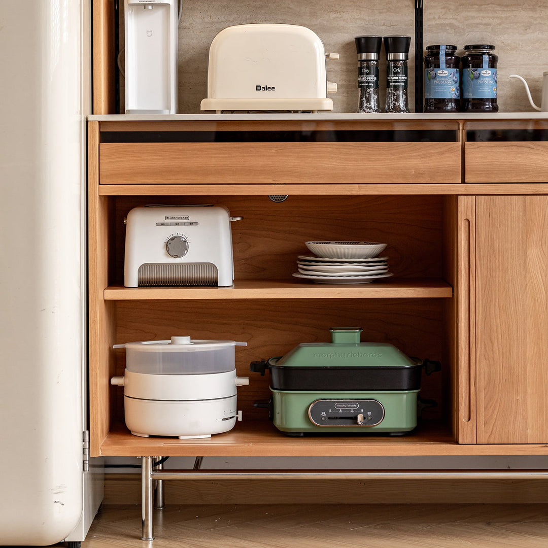 Scandinavian Cherry Wood Sintered Stone Cabinet TIMELESS