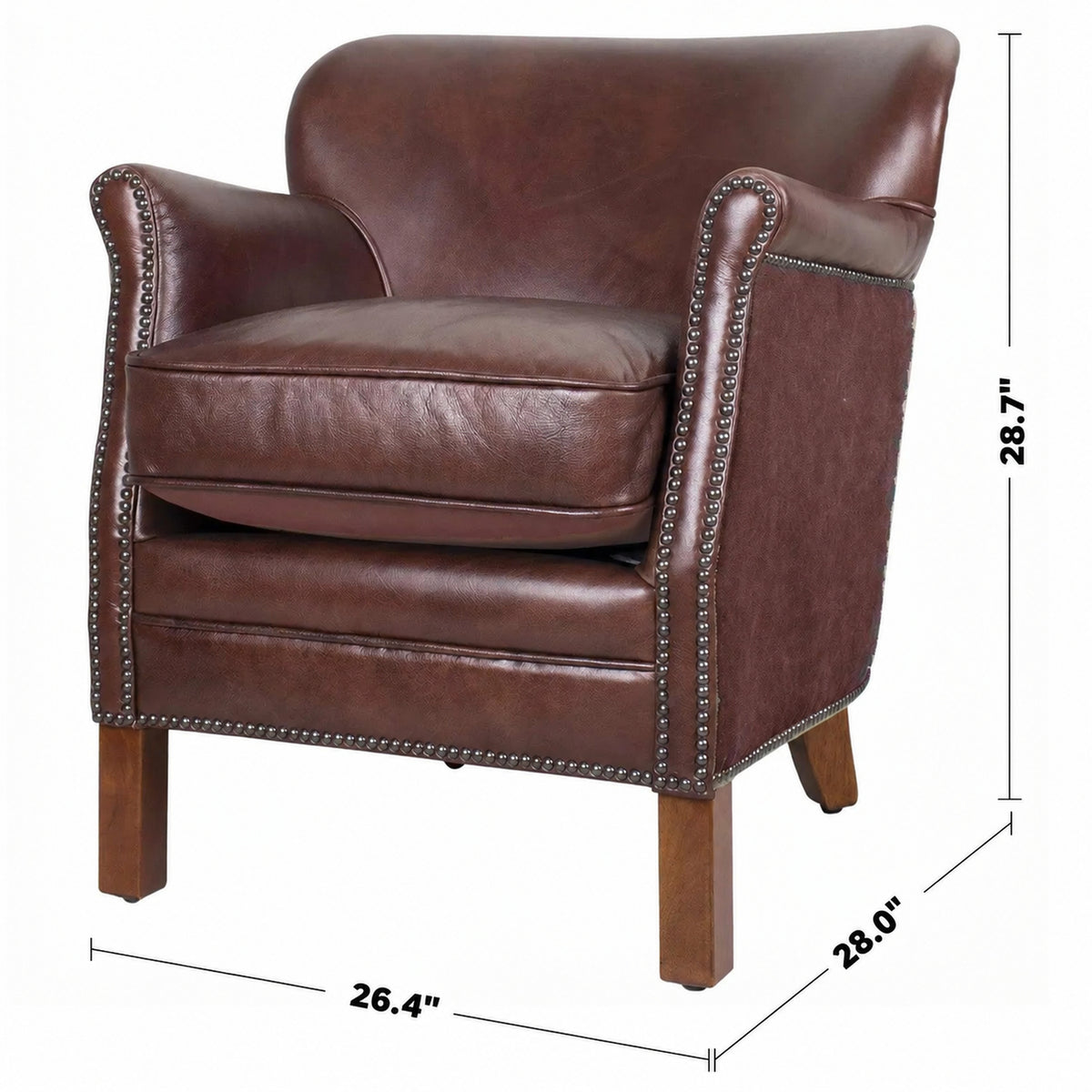 Vintage Genuine Leather 1 Seater Sofa PROFESSOR S Size Chart