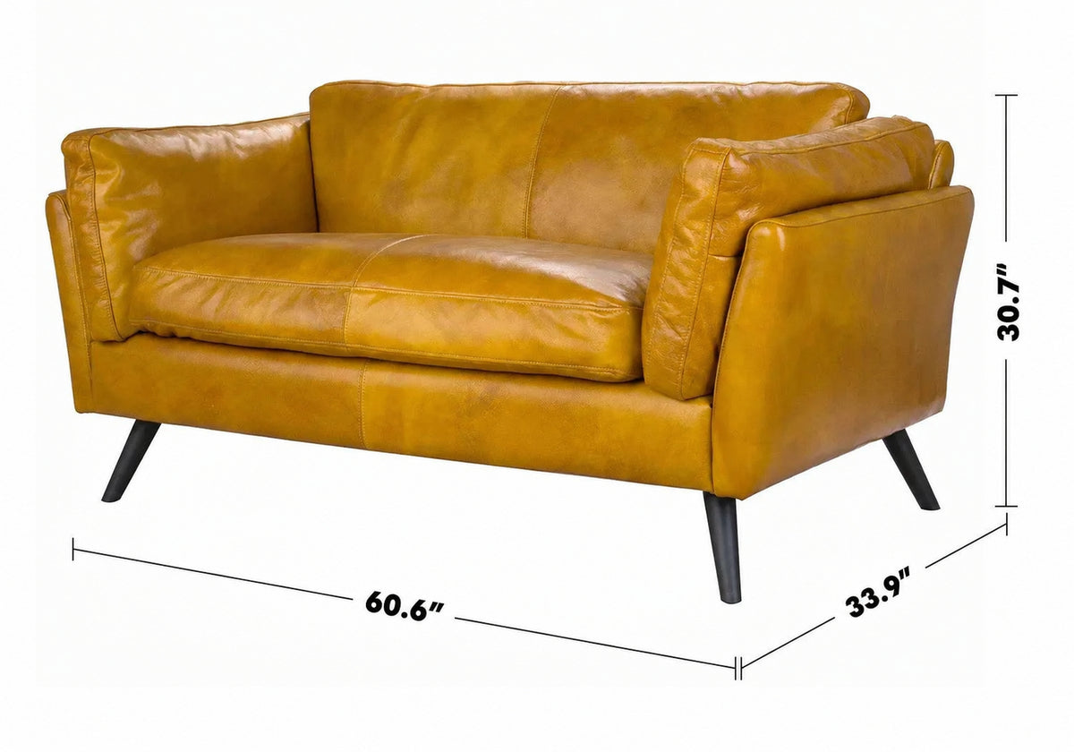 Vintage Genuine Leather 2 Seater Sofa MAGINA Size Chart