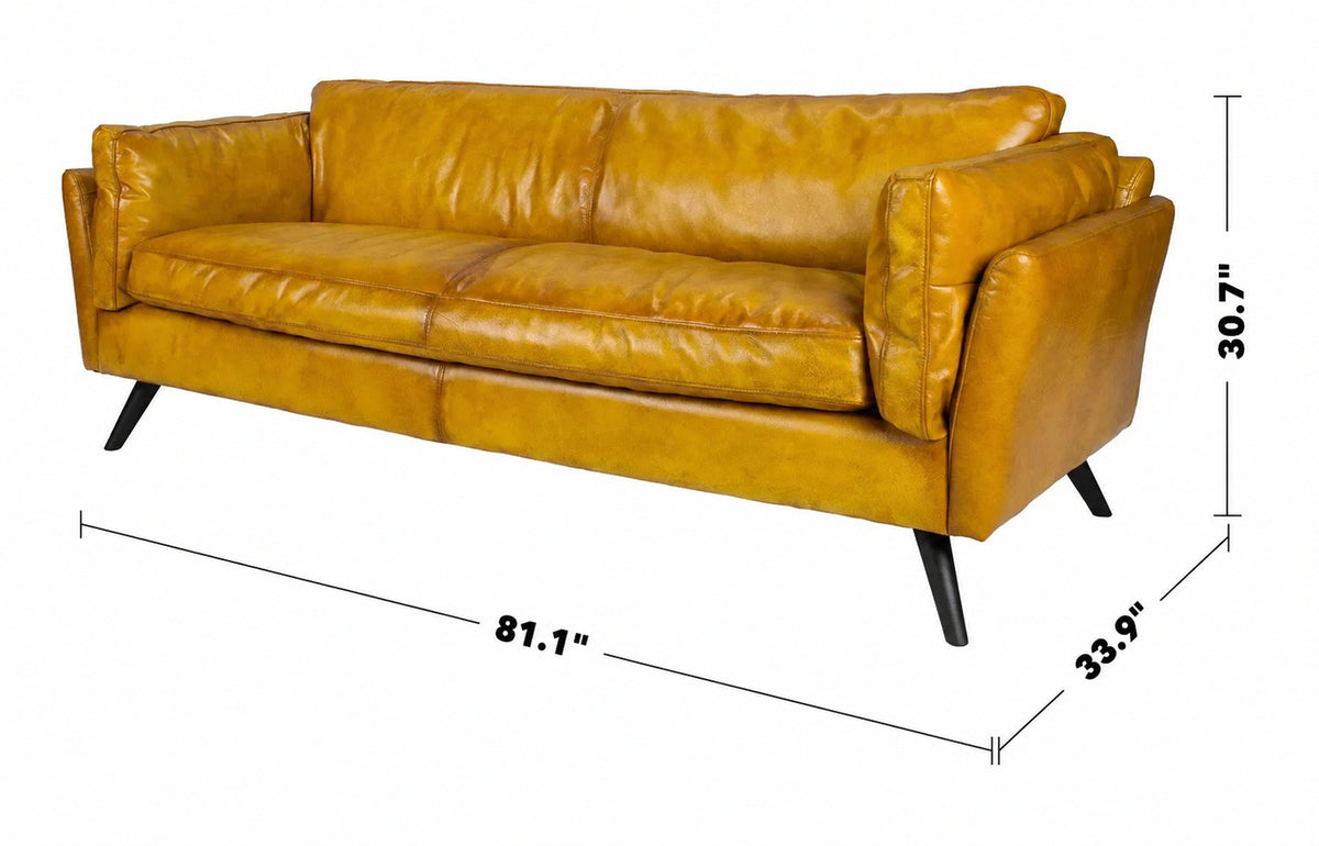 Vintage Genuine Leather 3 Seater Sofa MAGINA Size Chart