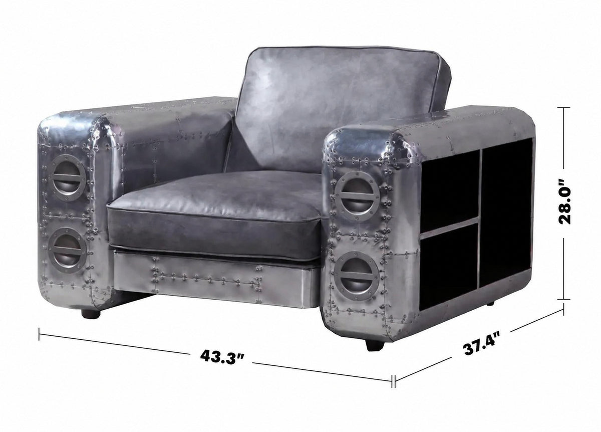 Industrial Genuine Leather 1 Seater Sofa AIRCRAFT Size Chart
