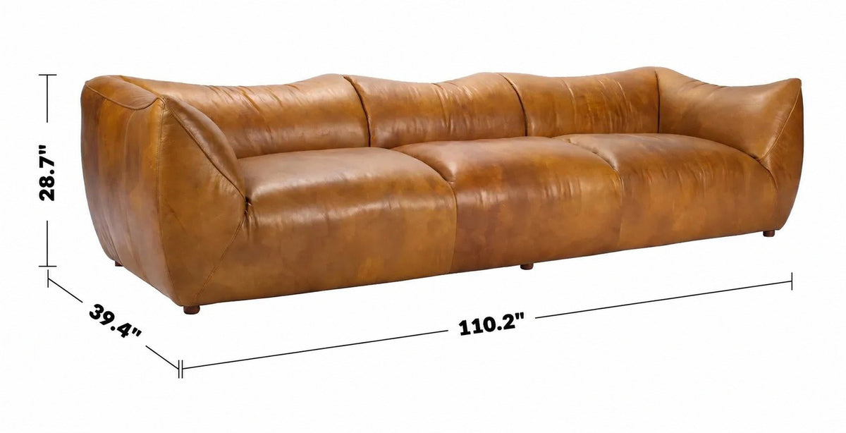 Vintage Genuine Leather 4 Seater Sofa BEANBAG Size Chart