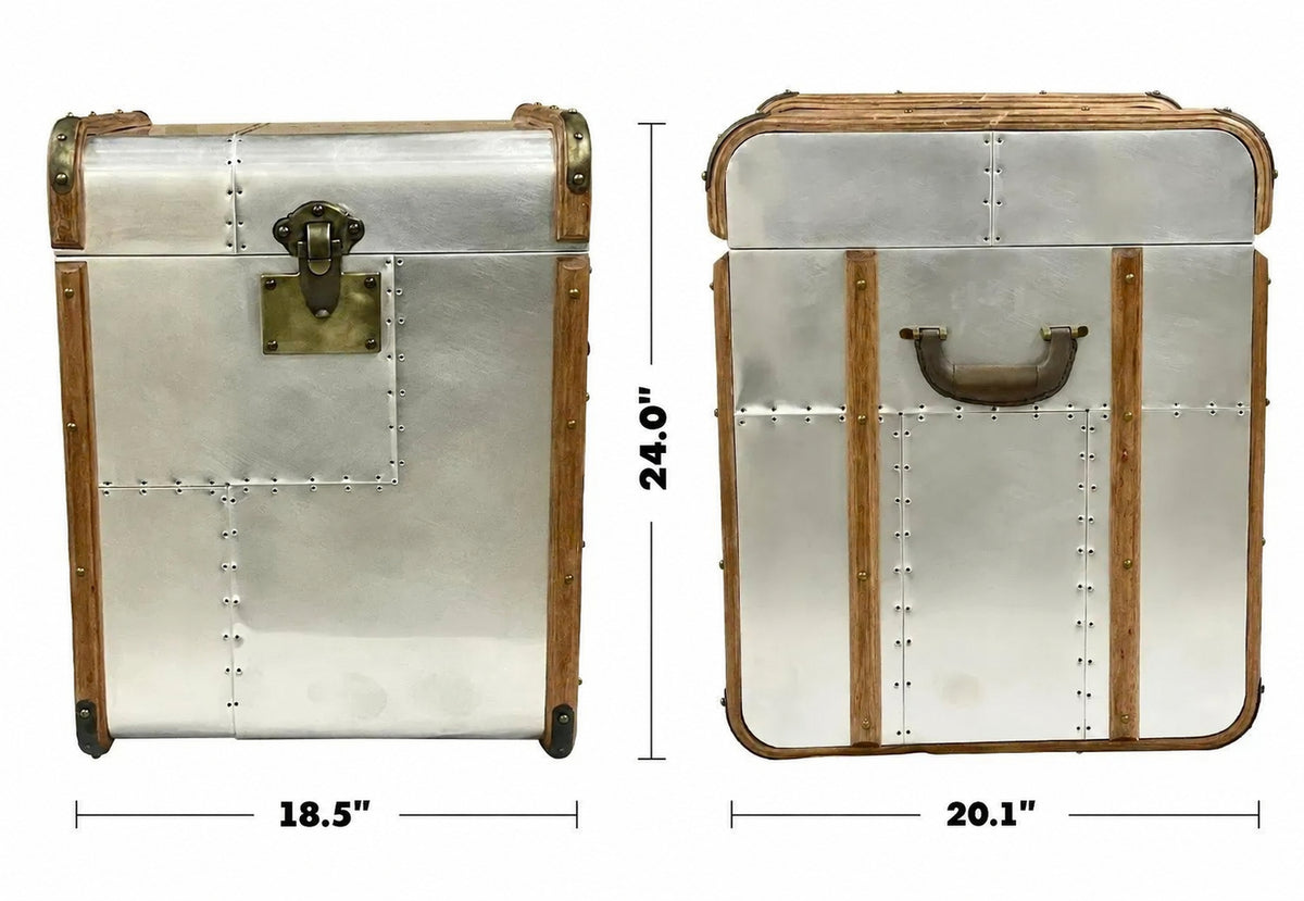 Industrial Aluminium Side Table Storage Box RICHARDS' TRUNK S Size Chart