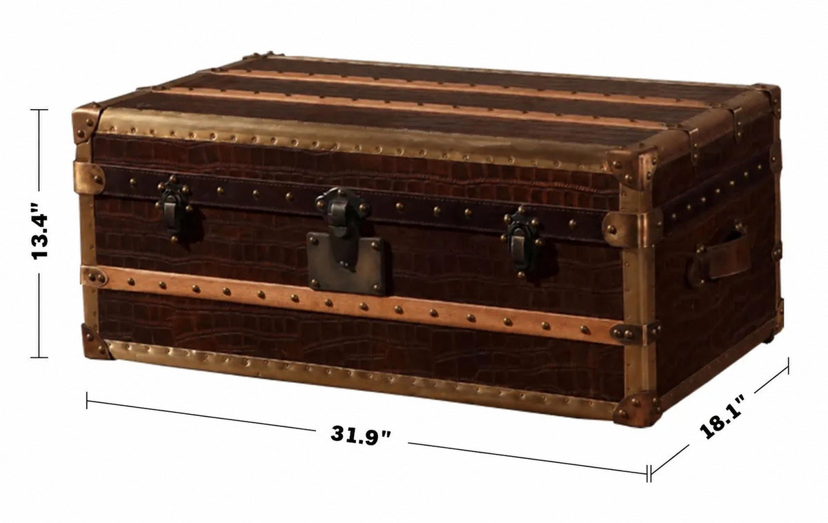 Vintage Genuine Leather Coffee Table LUXURY CROCODILE Size Chart