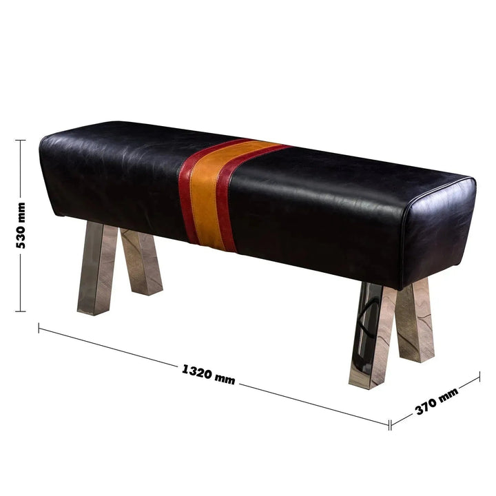 Vintage Genuine Leather Bench CHOCOLUSH