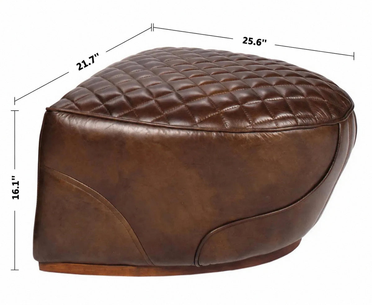 Vintage Genuine Leather Ottoman MOO Size Chart