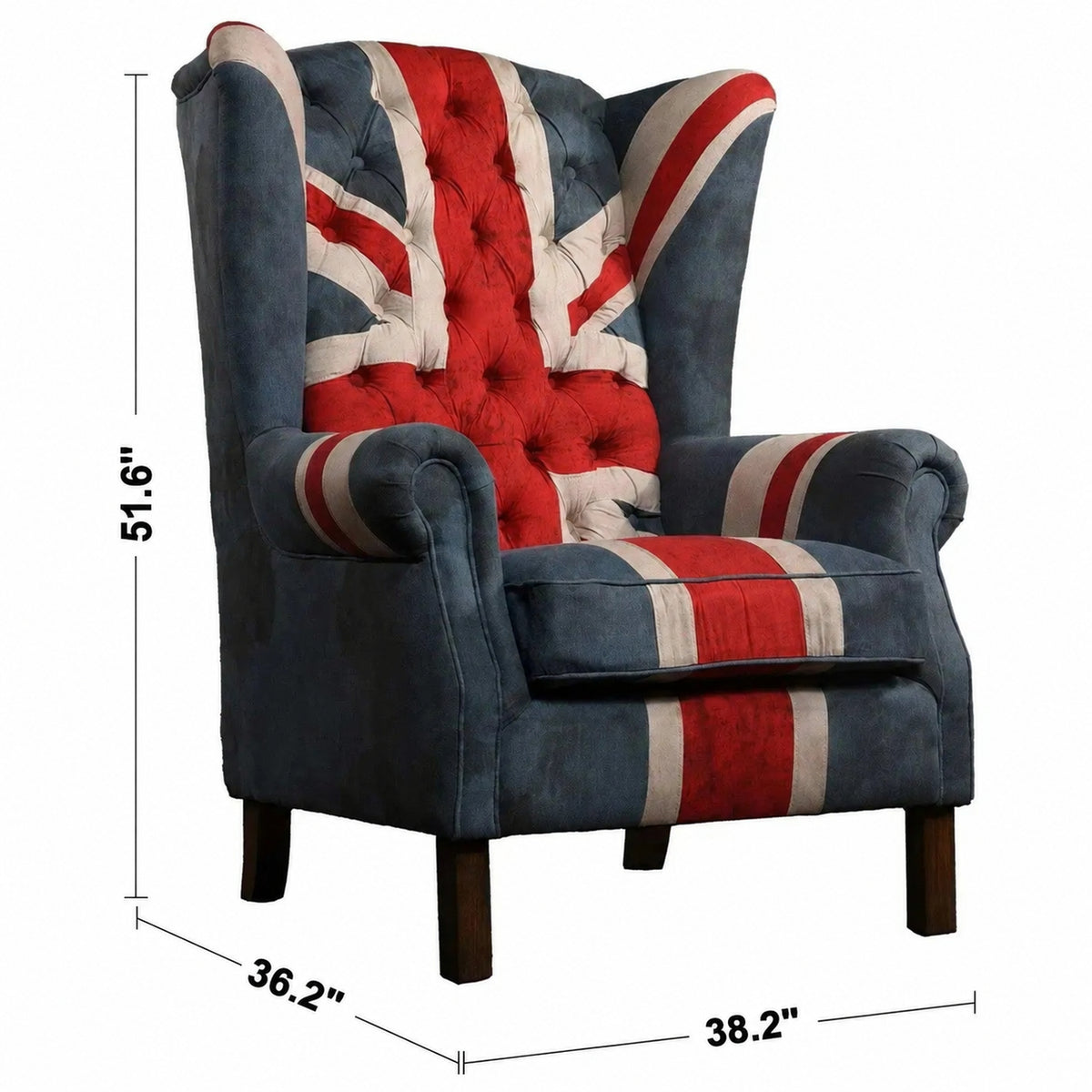 Vintage Fabric 1 Seater Sofa JEANJACK Size Chart