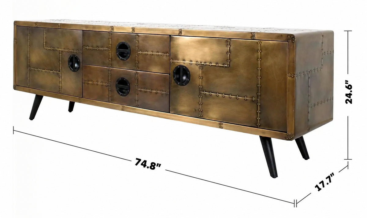 Industrial Aluminium TV Console JETBRASS Size Chart