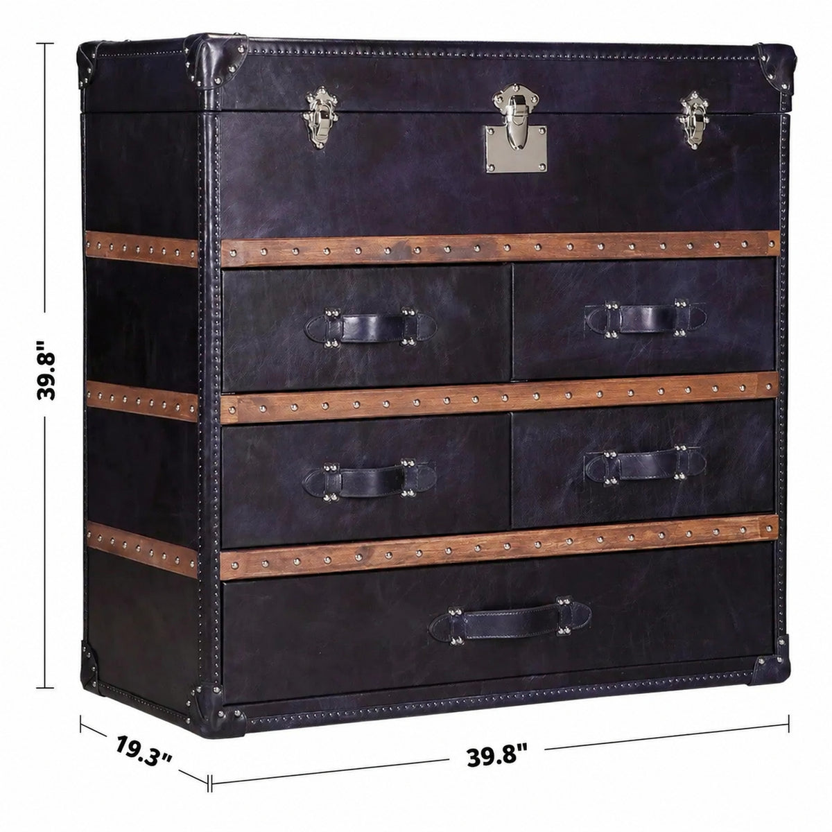 Vintage Genuine Leather Drawer Cabinet OX TRUNK S Size Chart