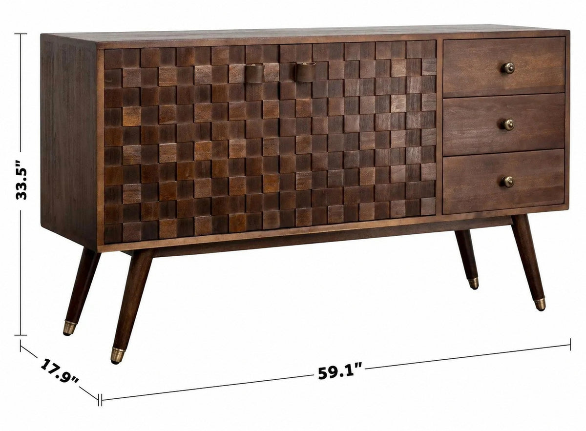 Vintage Poplar Wood Drawer Cabinet LEON Size Chart