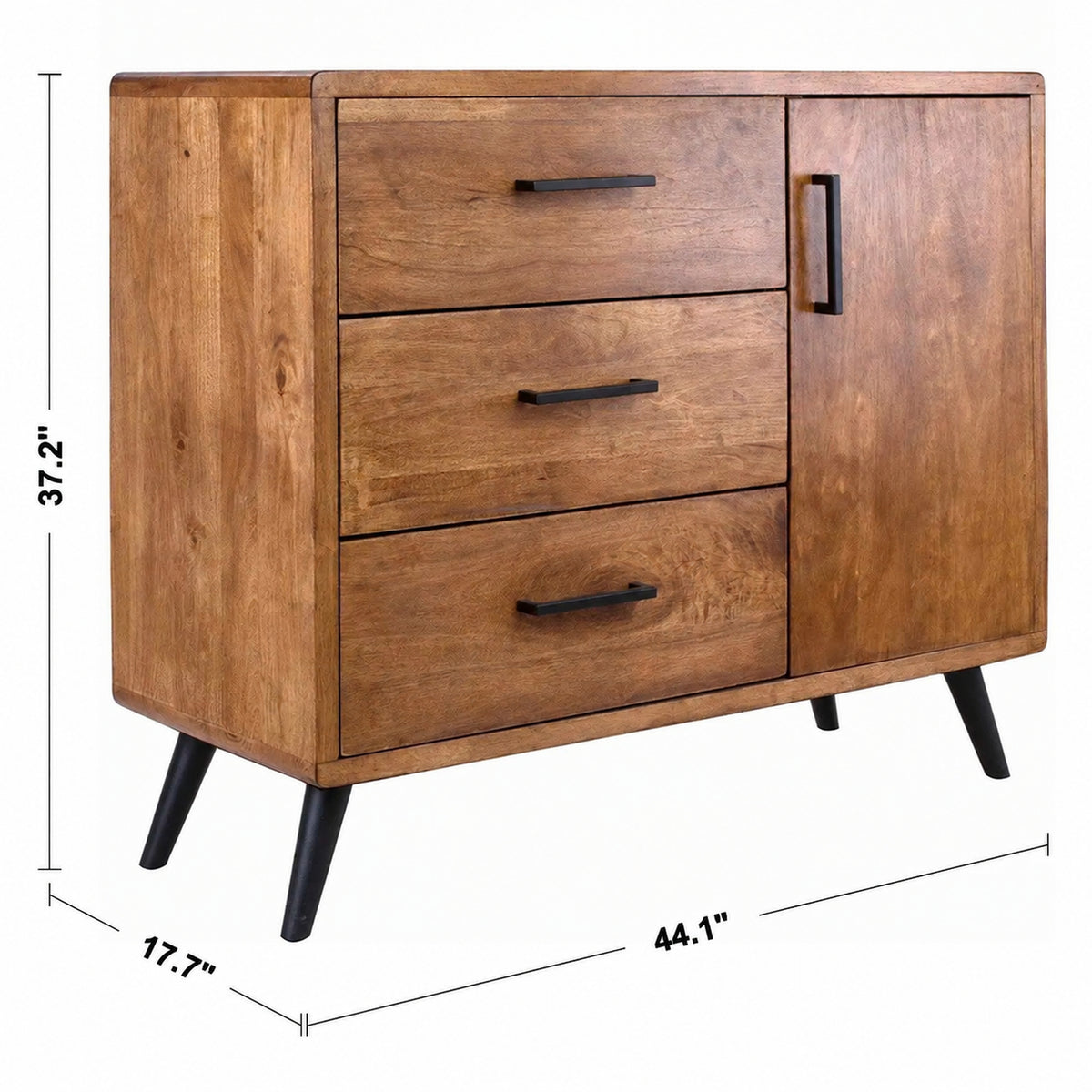 Industrial Rubber Wood Side Cabinet SERB Size Chart
