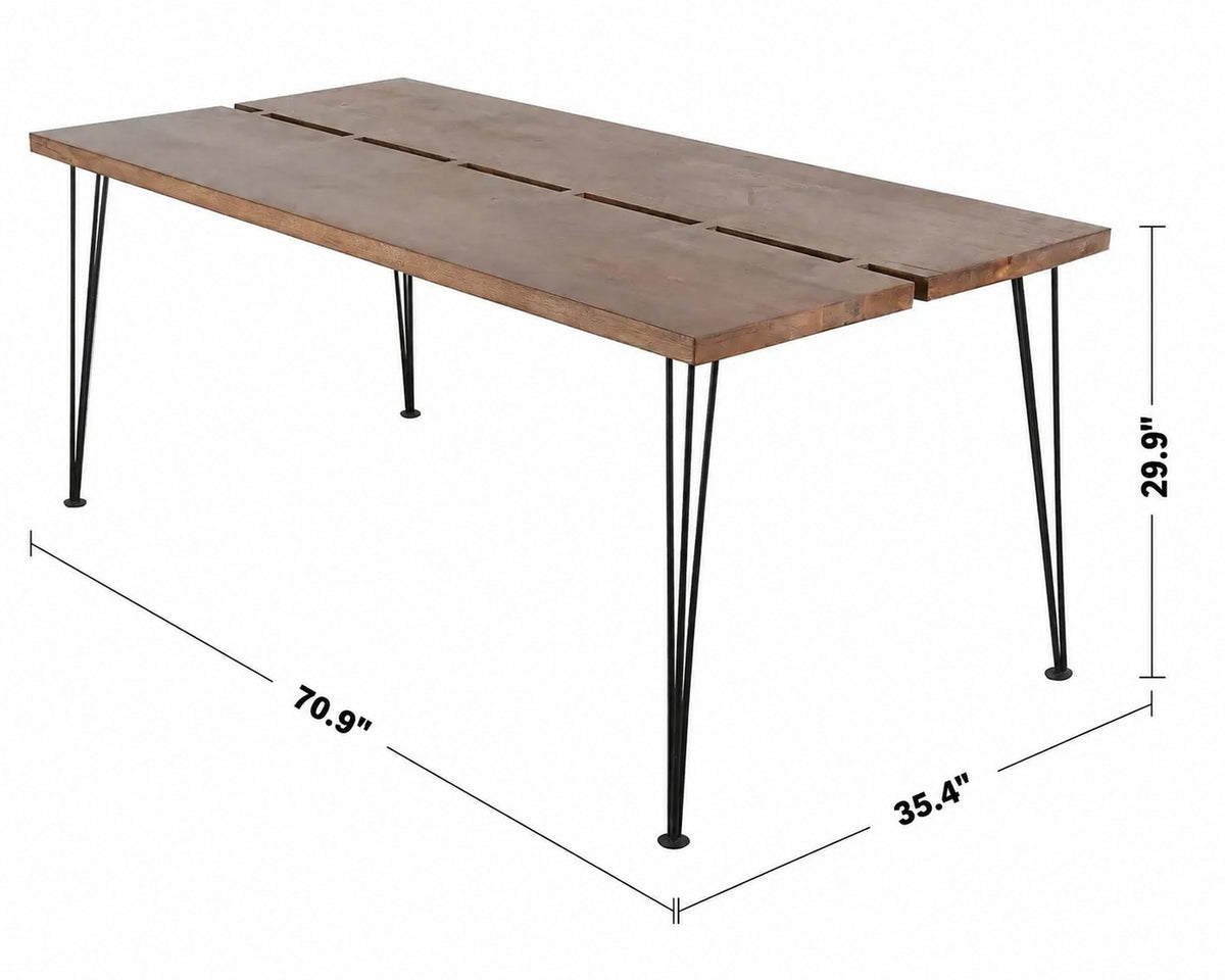 Industrial Rubber Wood Dining Table DOVETAIL Size Chart