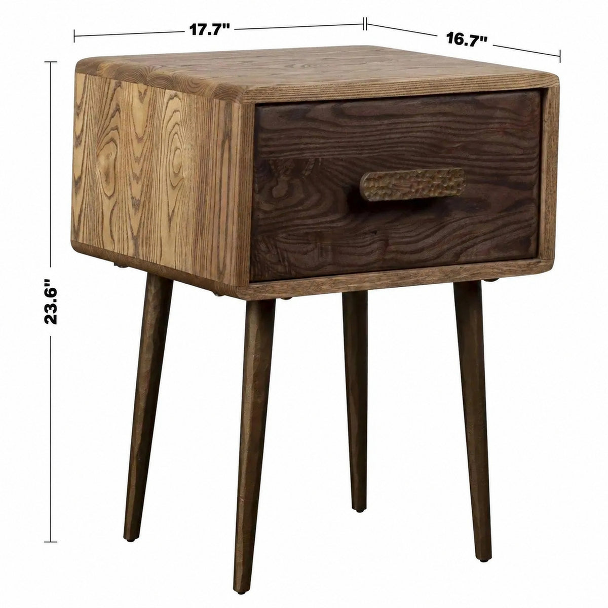 Vintage Wooden Side Table HAMMER BRASS Size Chart