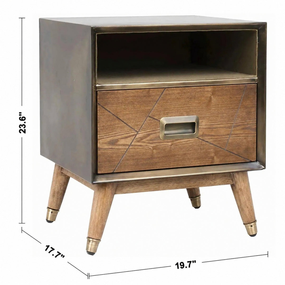 Vintage Wooden Side Table VINTAGE BRASS Size Chart