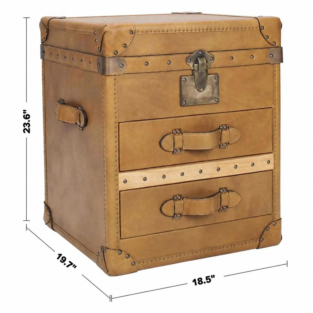 Vintage Genuine Leather Side Table NUT TER TRUNK Size Chart