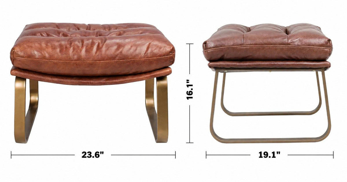 Vintage Genuine Leather Ottoman BARDO Size Chart