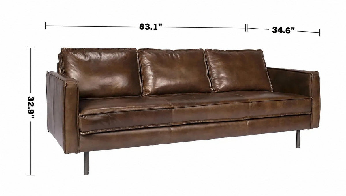 Vintage Genuine Leather 3 Seater Sofa BELGIAN Size Chart