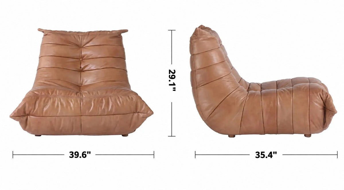 Vintage Genuine Leather 1 Seater Sofa CATER Size Chart