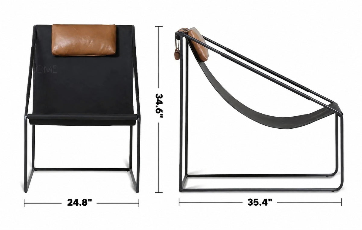 Minimalist Vege Genuine Leather 1 Seater Sofa WINSLOW Size Chart