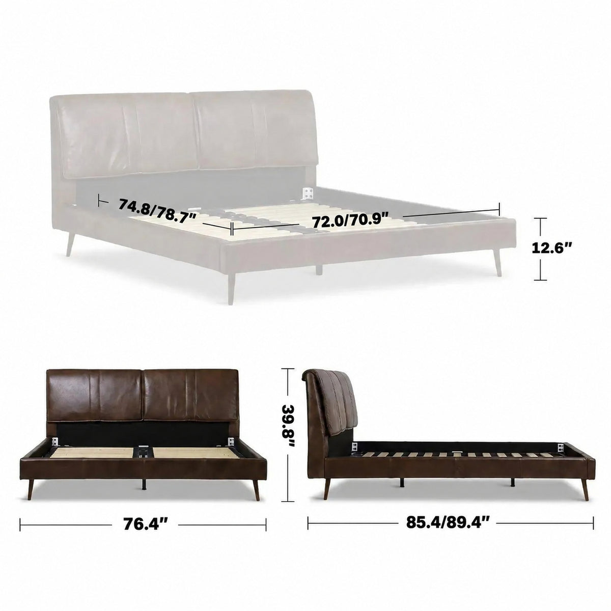 Vintage Genuine Leather Bed Frame SADDLEBACK Size Chart