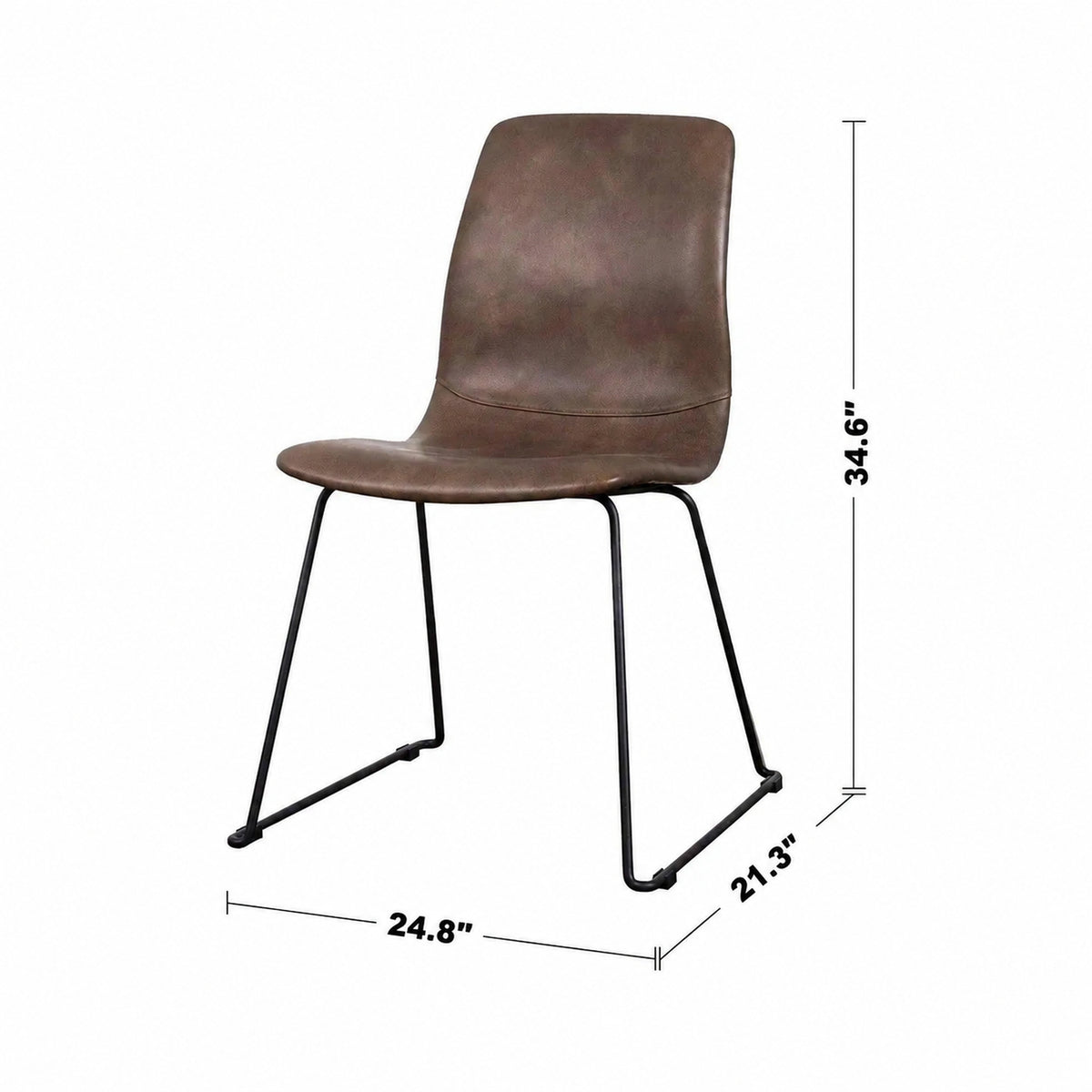 Minimalist Genuine Leather Dining Chair OAKLEY I Size Chart
