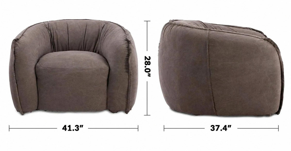 Vintage Fabric 1 Seater Sofa ARLO Size Chart