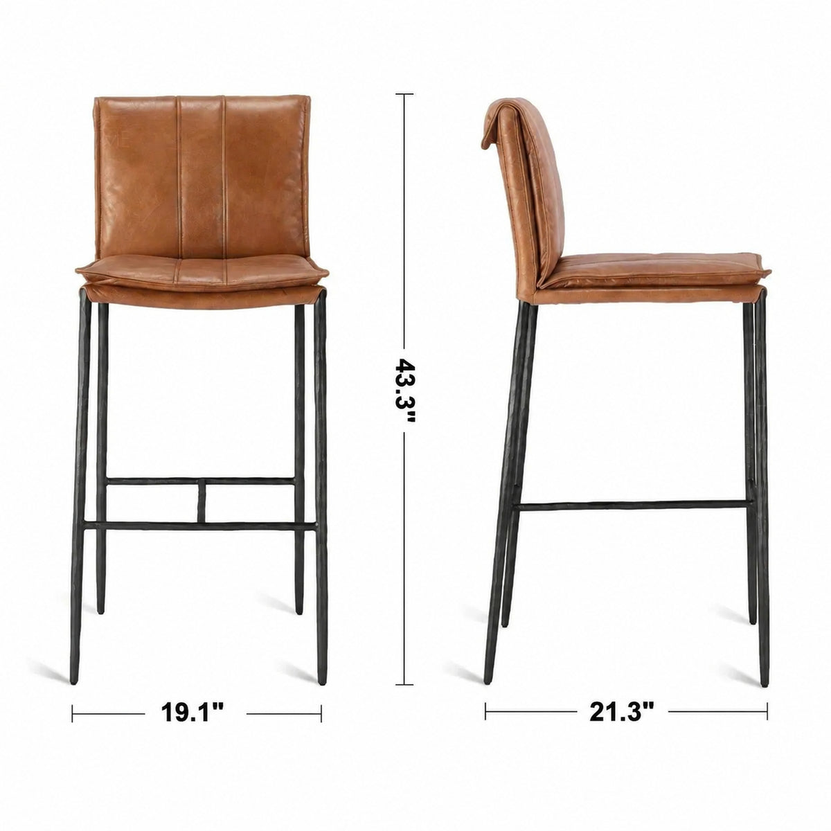 Bauhaus Genuine Leather Bar Chair LUX Size Chart