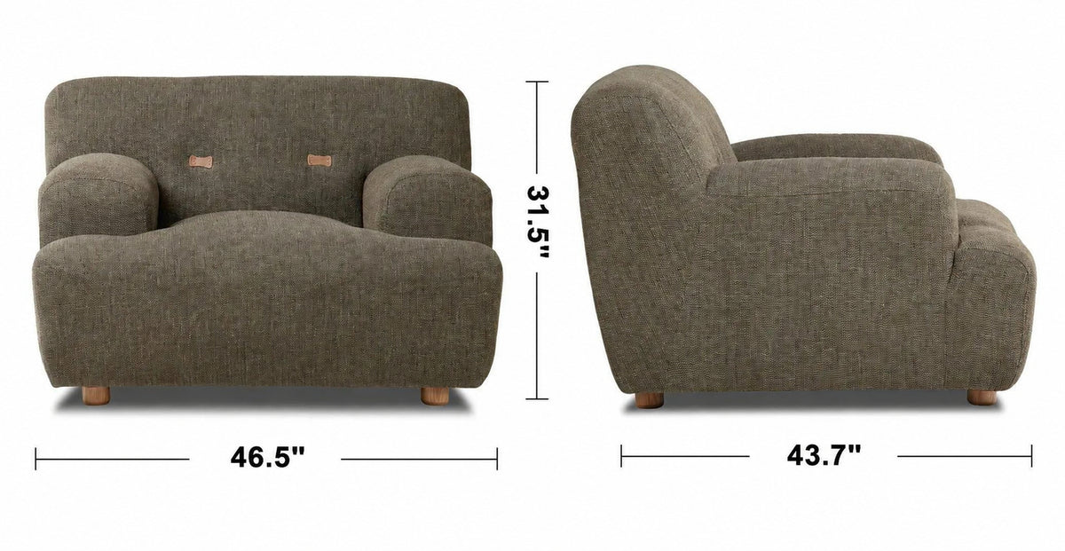 Scandinavian Fabric 1 Seater Sofa AKASHI Size Chart