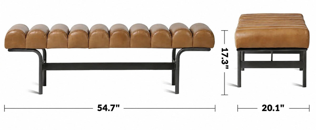 Vintage Genuine Leather Bench NORBEL Size Chart