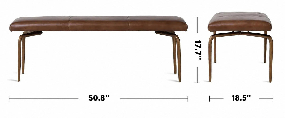Vintage Genuine Leather Bench MILLER Size Chart