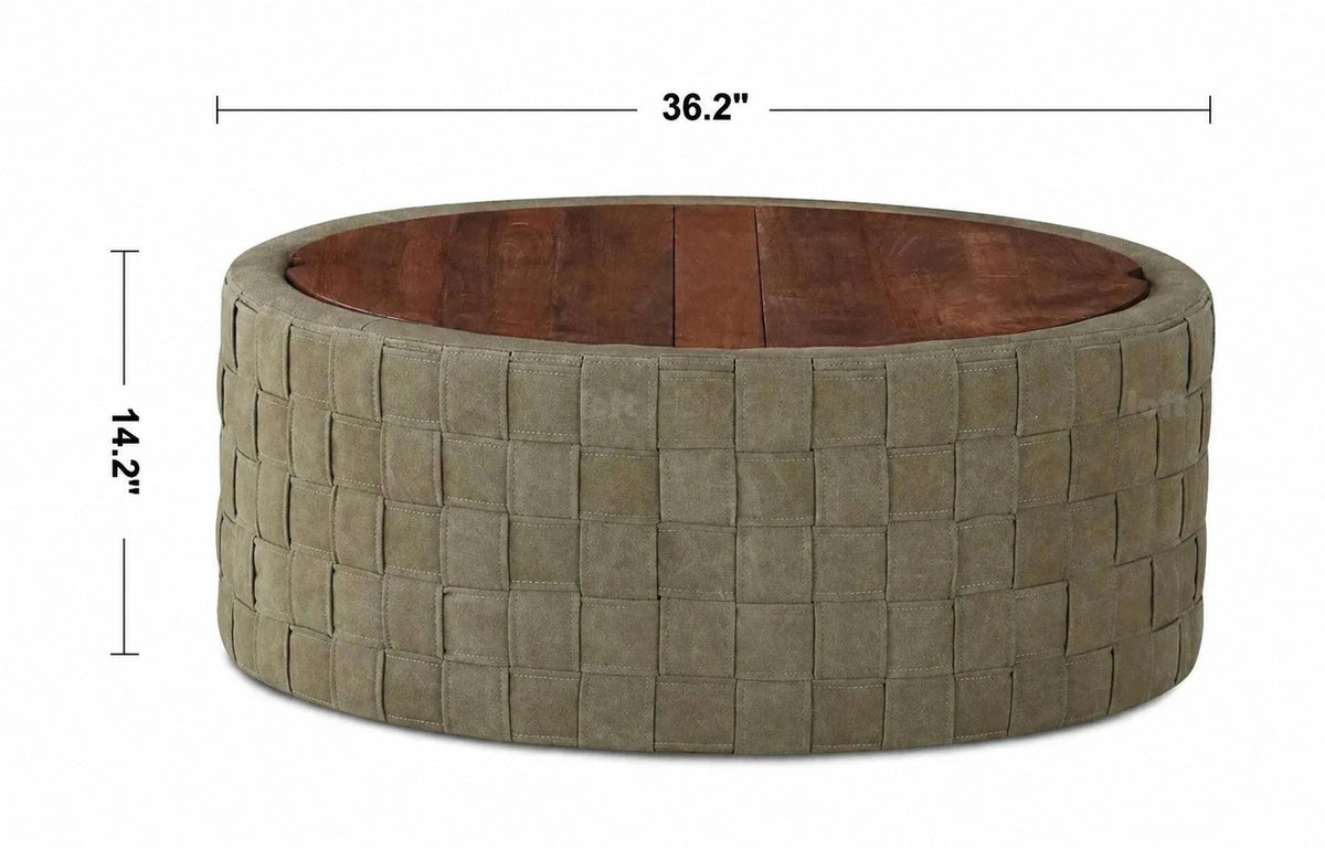 Vintage Canvas Coffee Table COVE Size Chart