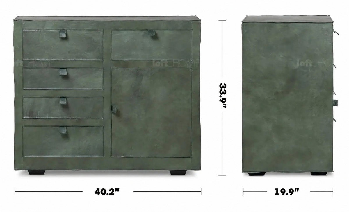 Vintage Genuine Leather Cabinet MURPHY Size Chart