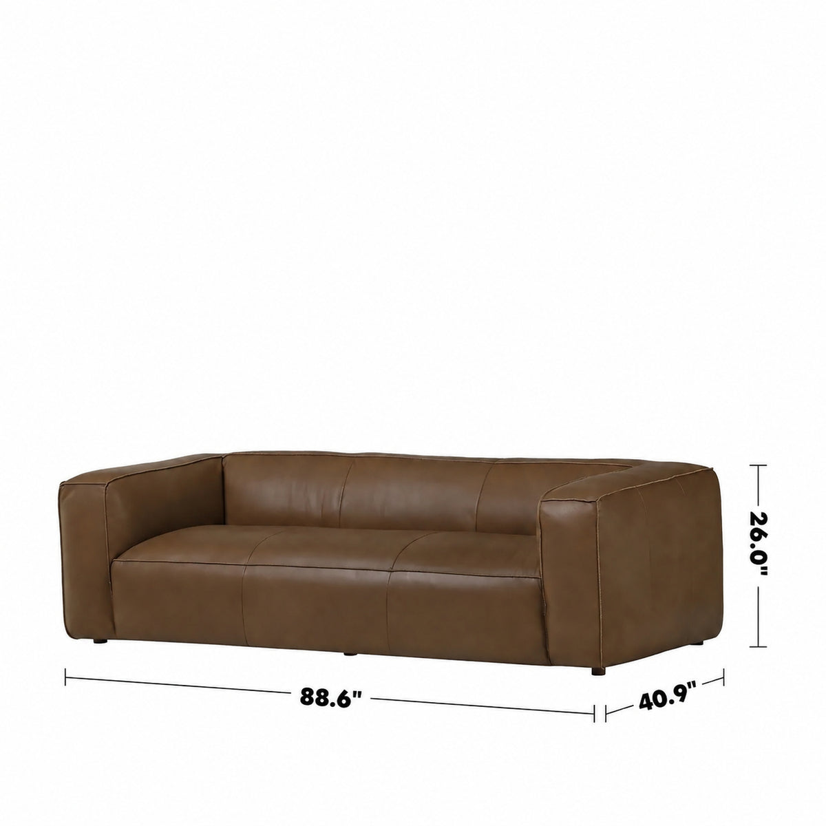 Minimalist Genuine Leather 3 Seater Sofa FINESSE LEATHER Size Chart