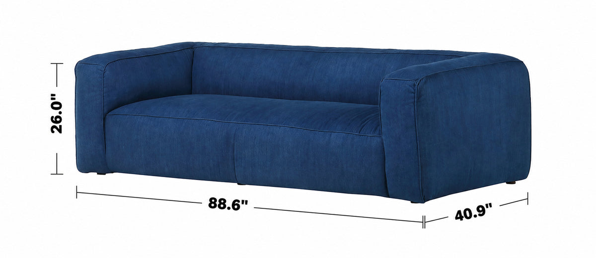 Minimalist Canvas Fabric 3 Seater Sofa FINESSE Size Chart