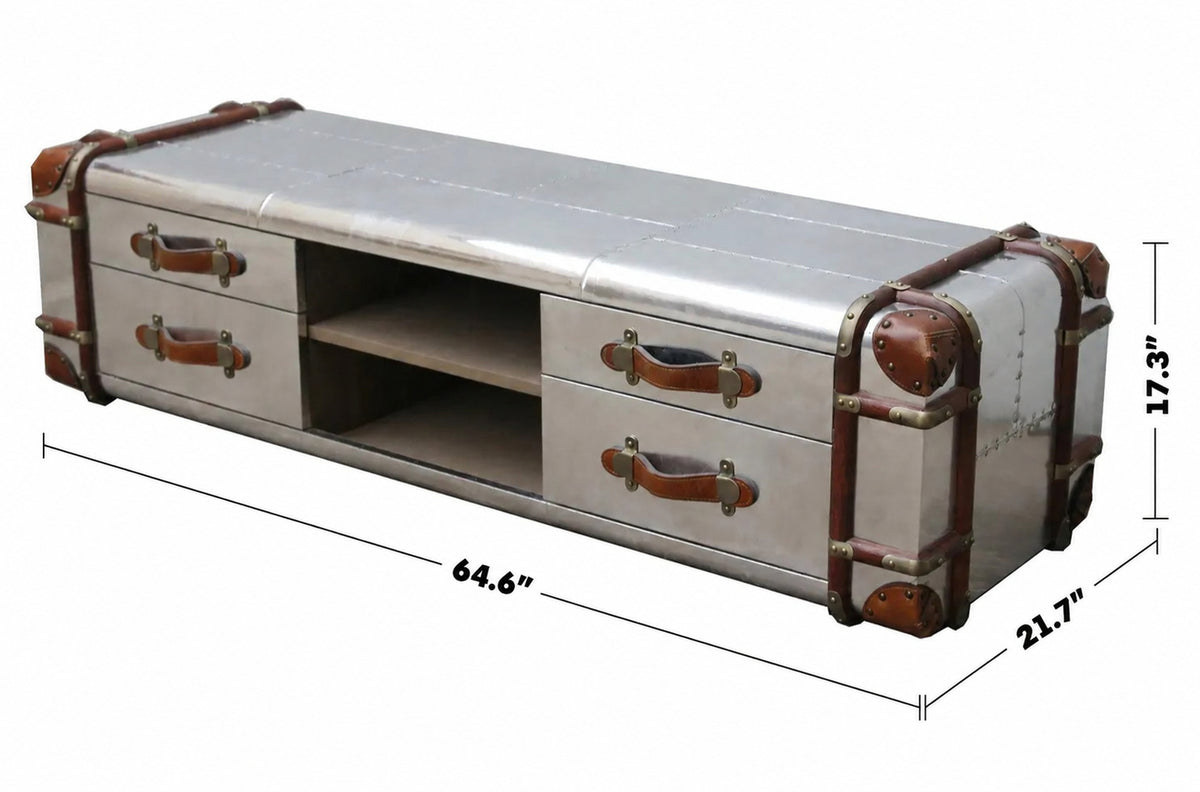 Industrial Aluminium TV Console RICHARDS TRUNK Size Chart
