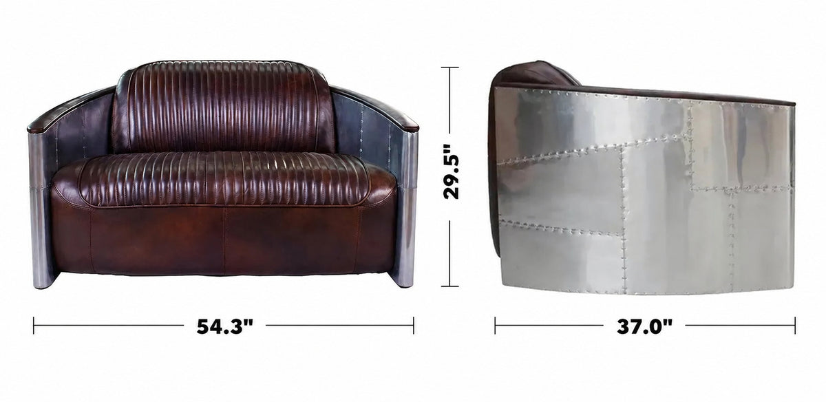 Industrial Aluminium 1 Seater Sofa AIRCRAFT Size Chart