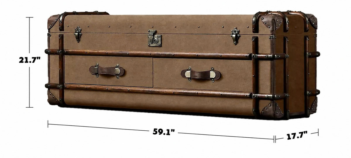 Vintage Canvas TV Console RICHARDS TRUNK Size Chart