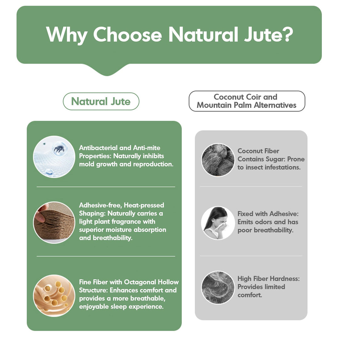 22cm Natural Latex Jute Fiber Pocket Spring Double Side Mattress FOREST