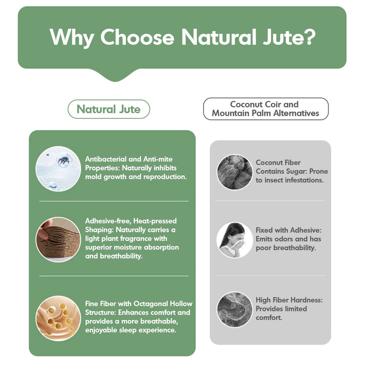 22cm Natural Latex Jute Fiber Pocket Spring Double Side Mattress FOREST