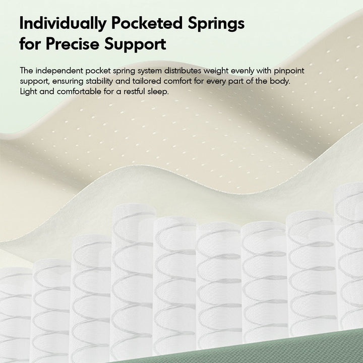 22cm Natural Latex Jute Fiber Pocket Spring Double Side Mattress FOREST